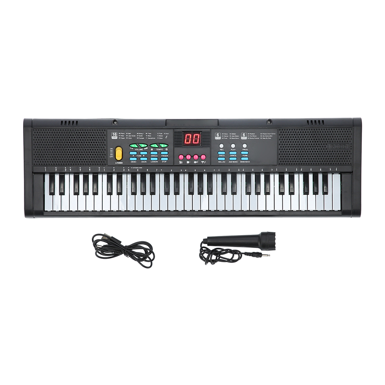 Keyboard Piano 61 Key - 子供用キーボードピアノ楽器 61鍵 電子デジタル多機能子供用楽器 マイク付き MQ6186