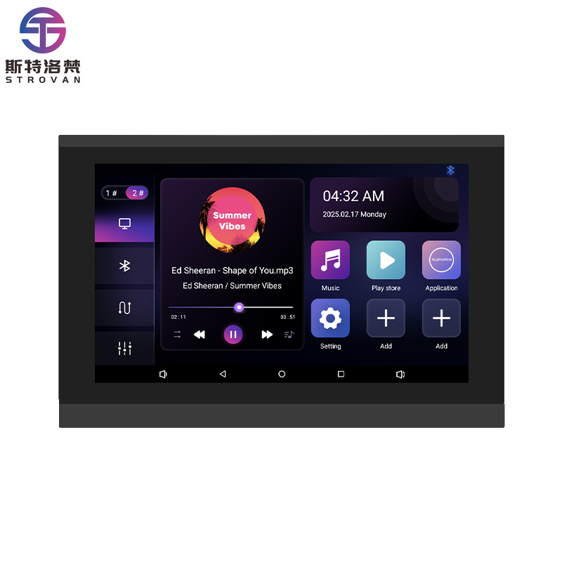 Audio Music Background Free - 7インチタッチスクリーン2ゾーンスマートオーディオウォールアンプBluetooth対応Android TF USB AUXバックグラウンドミュージックプレーヤーホームシアターシステム