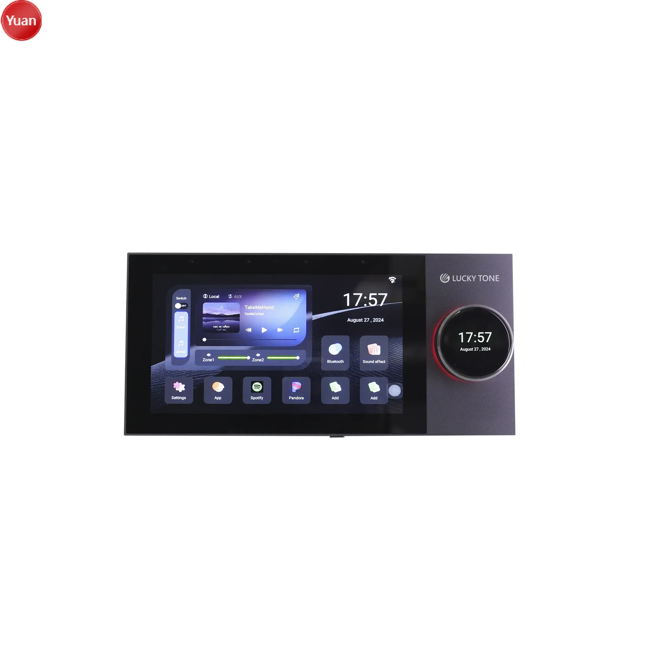 Audio Music Background Free - MウォールアンプTuya Zigbeeスマートホームコントロールパネル7インチタッチスクリーン8チャンネルBluetoothウォールアンプ（バックグラウンドミュージック用）
