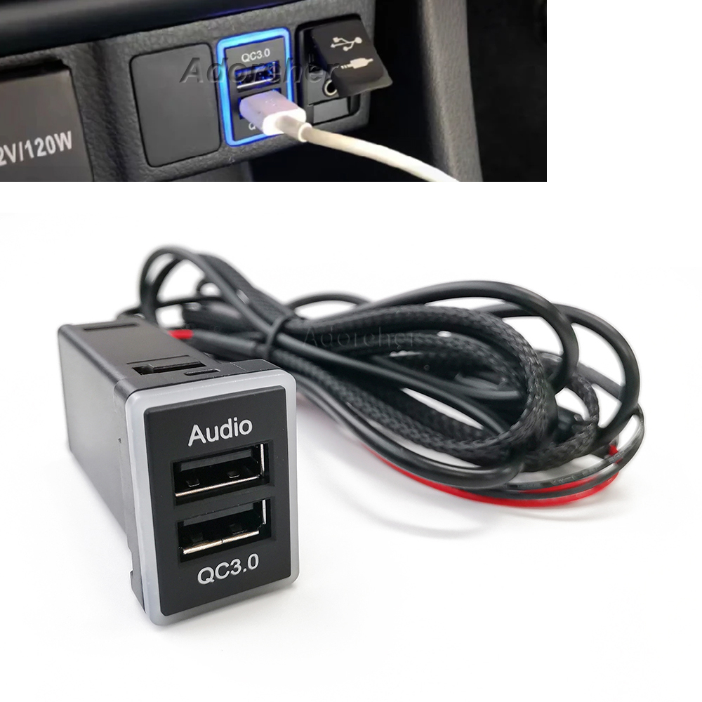 Audio Interface Usb - 1Pc 高速車の充電器オーディオ QC3.0 USB インターフェースデュアルソケットポートアダプタランドクルーザー LC200