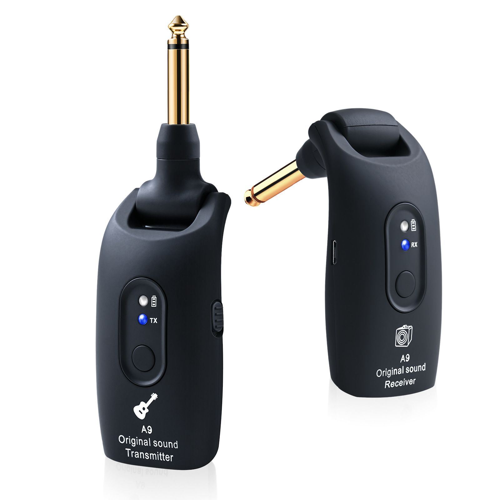 Audio Music Instrumental - ギタートランシーバー エレキギターベースピックアップ Bluetooth レシーバー A9 ワイヤレスオーディオトランシーバー