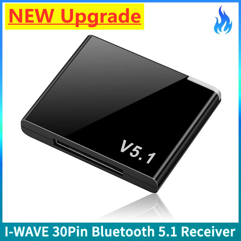 Audio Music Wave - I-wave-miniワイヤレスオーディオレシーバー,Bluetooth 5.1,a2dpミュージックアダプター,iphone,ipod,30ピンジャック,アナログスピーカー用
