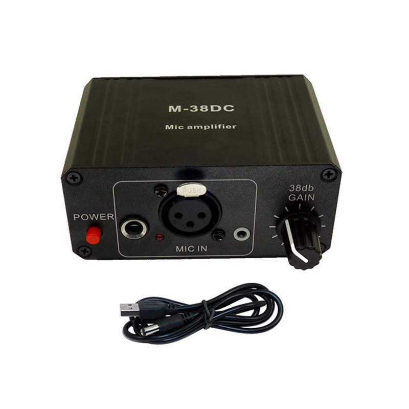 Xlr Microphone Condenser - ABJF-Protable マイクプリアンプ XLR 出力マイクプリアンプ 48V ファンタム電源高ゲインダイナミックおよびコンデンサーマイク用