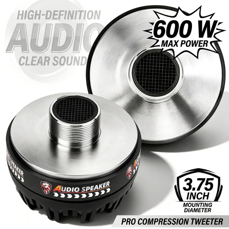 Music Audio Pro - 2個入り 3.75インチ チタンツイータースピーカー 600W プロオーディオ 高周波ドライバー