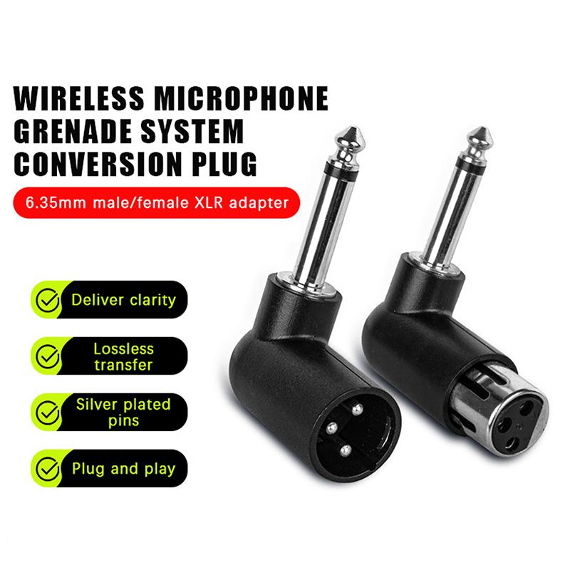 Xlr Microphone Condenser - New-XLR - 6.35mmオーディオアダプター、直角プラグ、ワイヤレスマイク、ギターミキサー、サウンドシステム用プロフェッショナルコンバーター