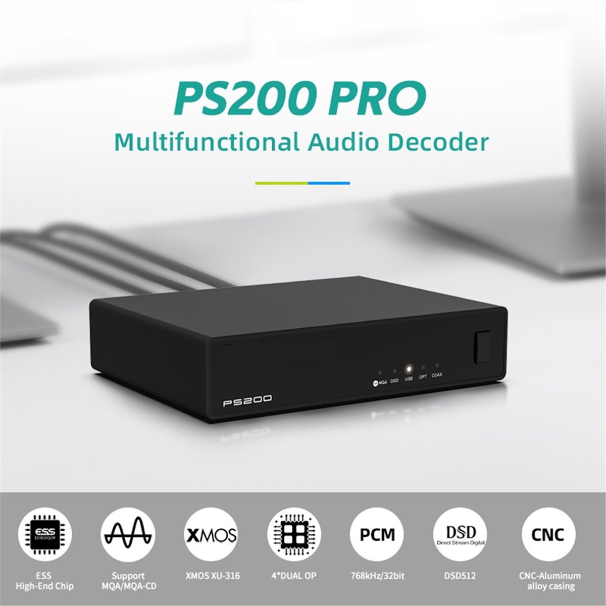 Music Audio Pro - DTC5 PS200 PRO多機能オーディオコンバーター ハイレゾMQA DSD512 デュアルES9039Q2Mデコーダー