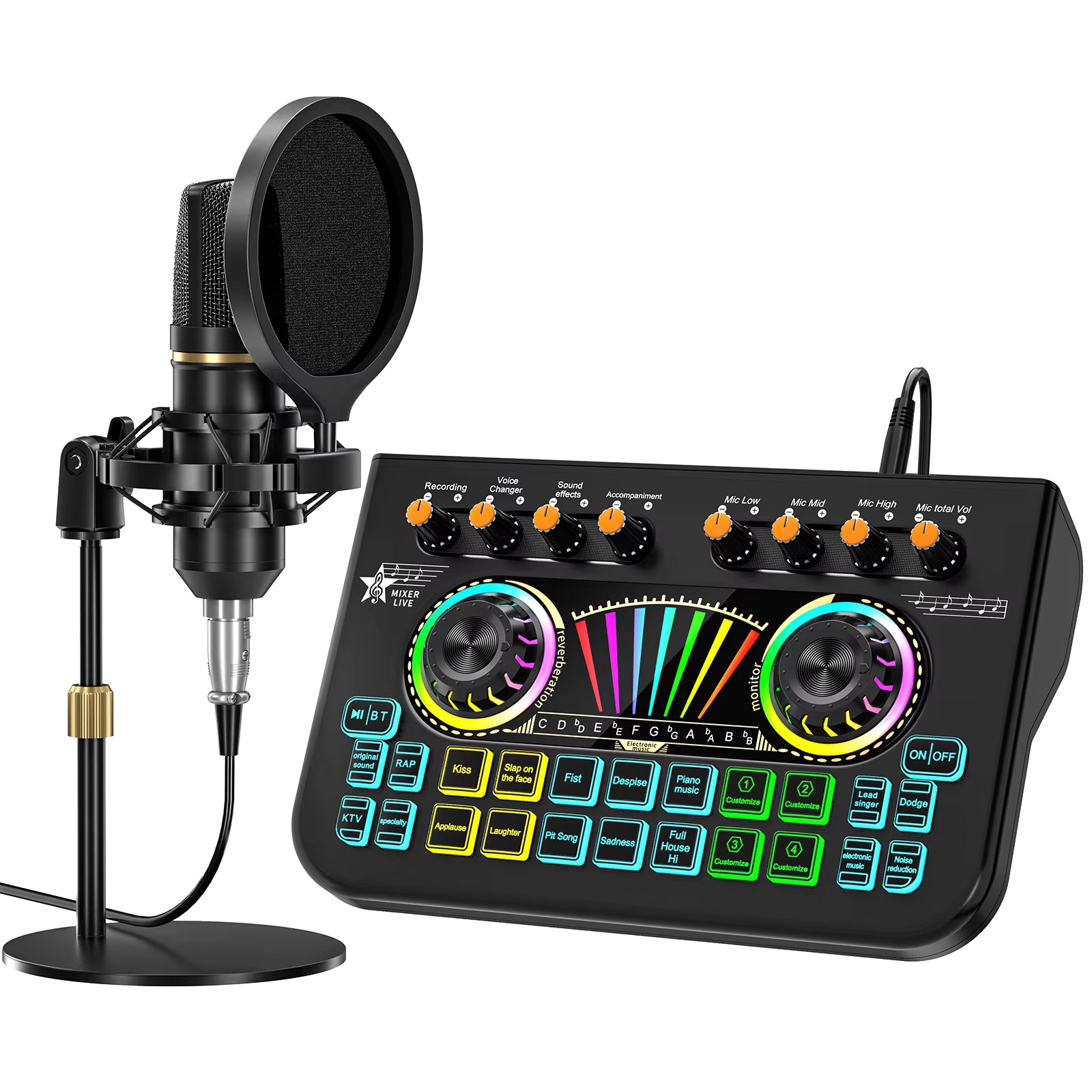 Audio Music Youtube - Tenlamp X3 BM800 ポッドキャストマイクバンドルキット、3.5mmコンデンサーマイク、ライブサウンドカードオーディオミキサー、PC、スマホ、ゲーム、ストリーミング、歌、カラオケ、YouTube、Vlog用のプロフェッショナル音楽スタジオフルセットアップ