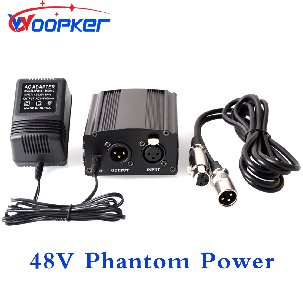 Xlr Microphone Condenser - Wopker-サーマル電源,xlrケーブル付き,コンデンサーマイク,オーディオ録音,カラオケ,48v,bm 800, 858