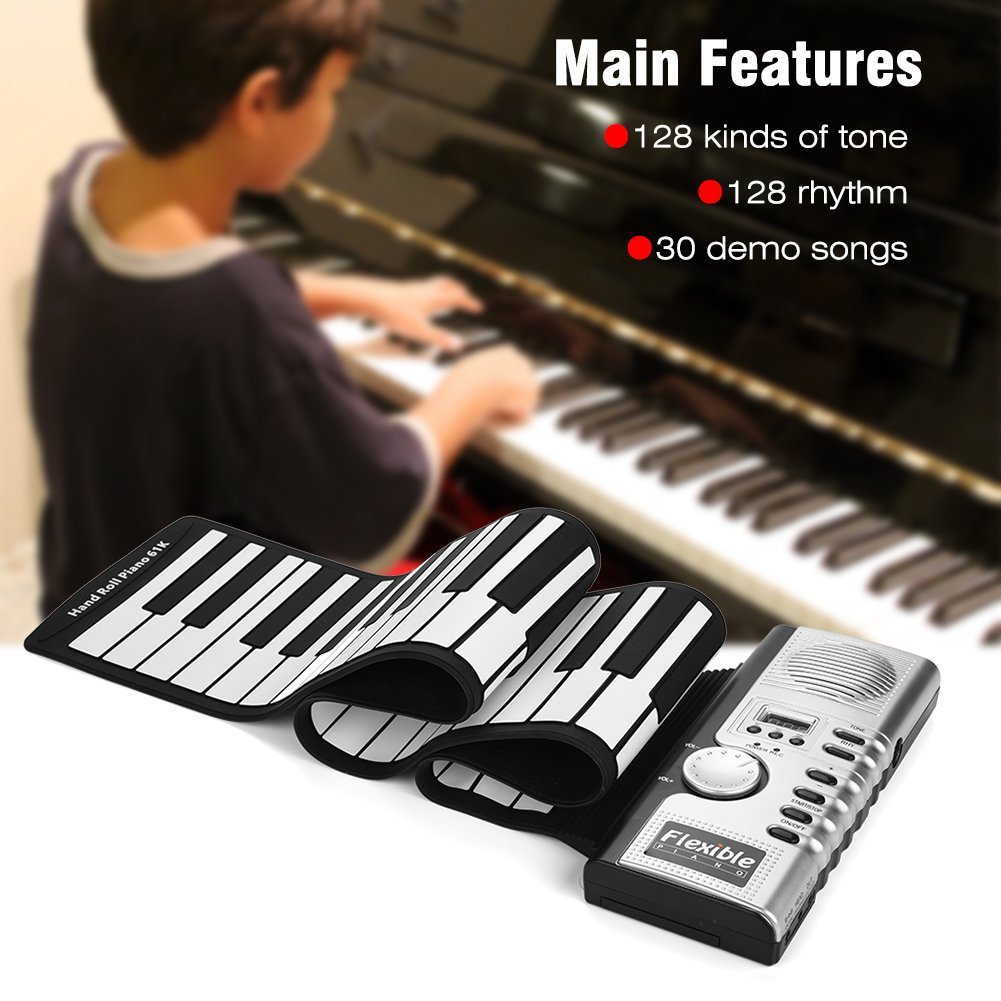 ラバーシリコンキーボード,フレキシブル,電子ソフトキーボード - Keyboard Piano 61 Key のレビューと価格