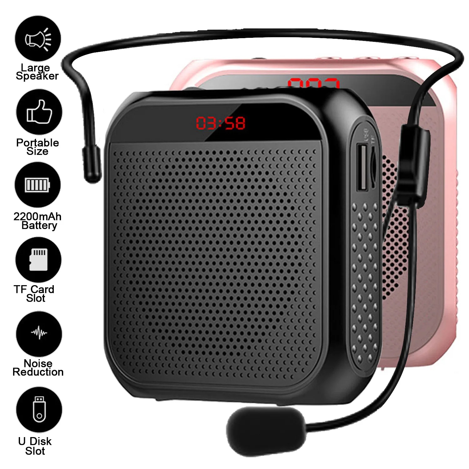 ポータブル音声アンプメガホンミニオーディオスピーカーマイク付 - Portable Amplifier Mini のレビューと価格