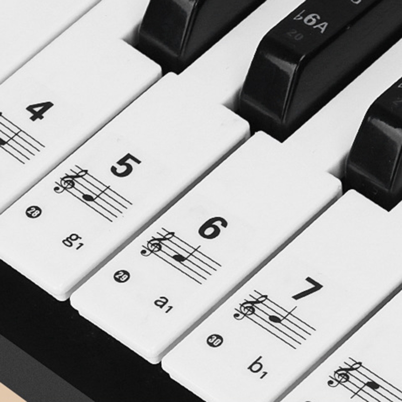 透明な取り外し可能なピアノキーボードステッカー、薄くてカラフ - Keyboard Piano 61 Key のレビューと価格