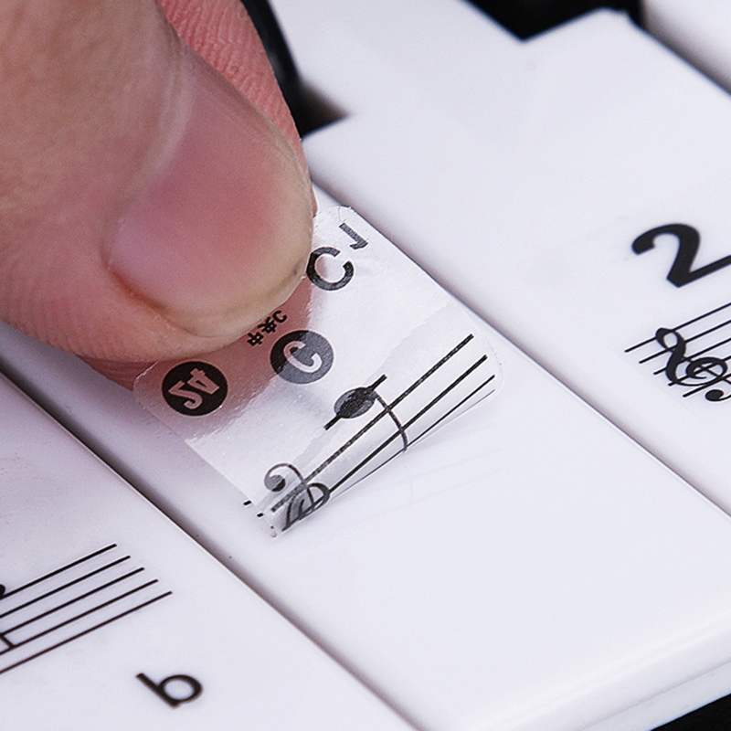 透明な取り外し可能なピアノキーボードステッカー、薄くてカラフ - Keyboard Piano 61 Key のレビューと価格