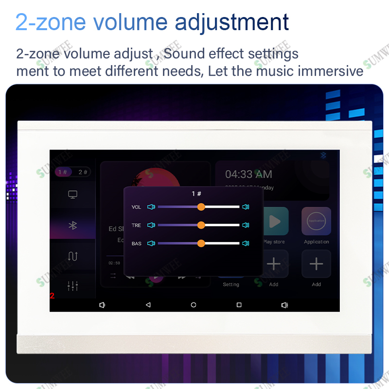 7インチタッチスクリーン2ゾーンスマートオーディオウォールア - Audio Music Background Free のレビューと価格