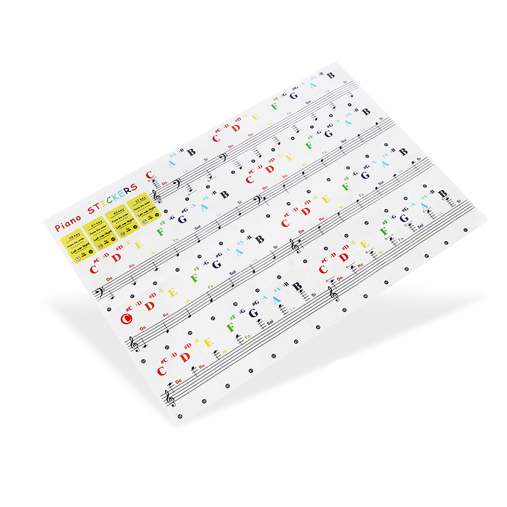 透明ピアノキーボードステッカー カラフルなキーボードステッカ - Keyboard Piano 61 Key のレビューと価格