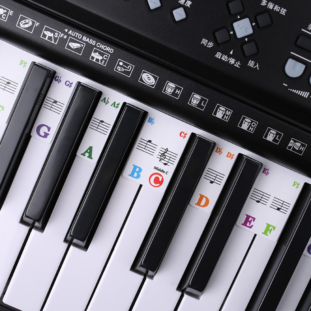 ピアノキーボードステッカー 88/61 キー、初心者向けの取 - Keyboard Piano 61 Key のレビューと価格