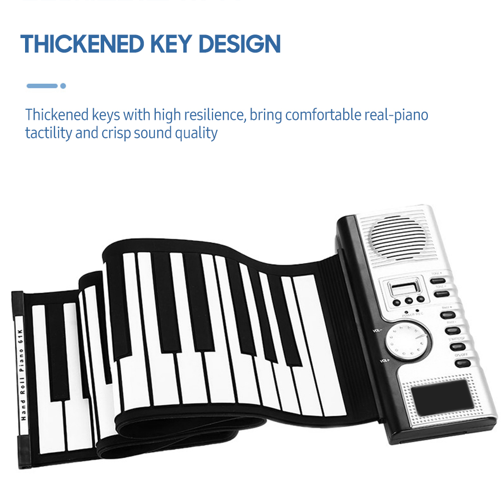61 キーロールアップピアノキーボードポータブルソフトシリコ - Keyboard Piano 61 Key のレビューと価格