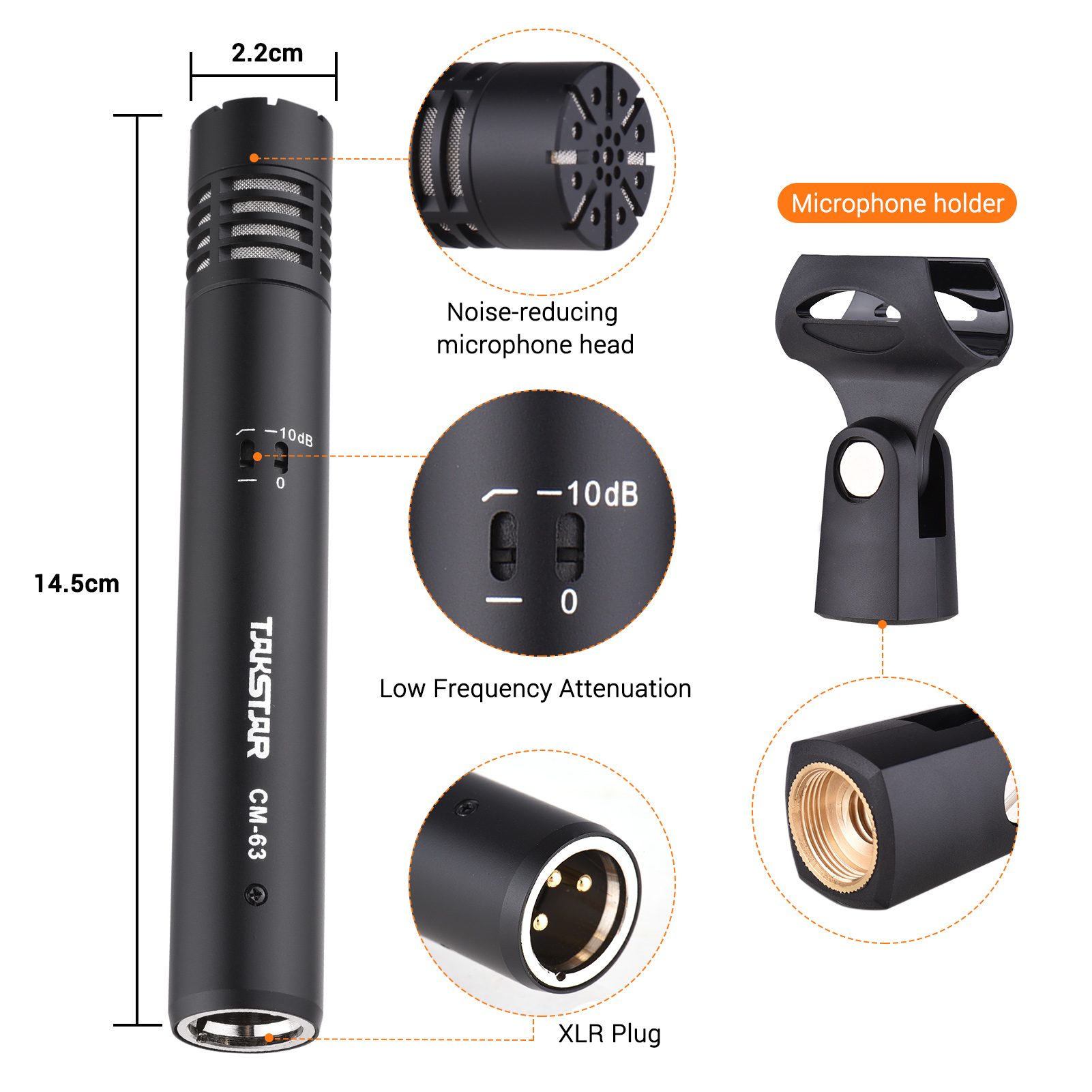 Takstar-プロフェッショナルダイヤフラムコンデンサーマ - Xlr Microphone Condenser のレビューと価格