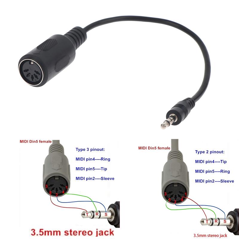 ホットセール MIDI Din 5 to 3.5mm TRS - Audio Music Instrumental のレビューと価格