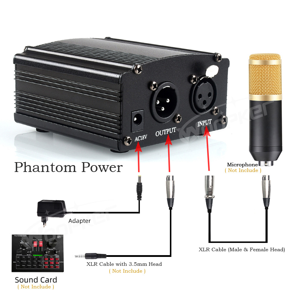 Wopker-サーマル電源,xlrケーブル付き,コンデンサー - Xlr Microphone Condenser のレビューと価格